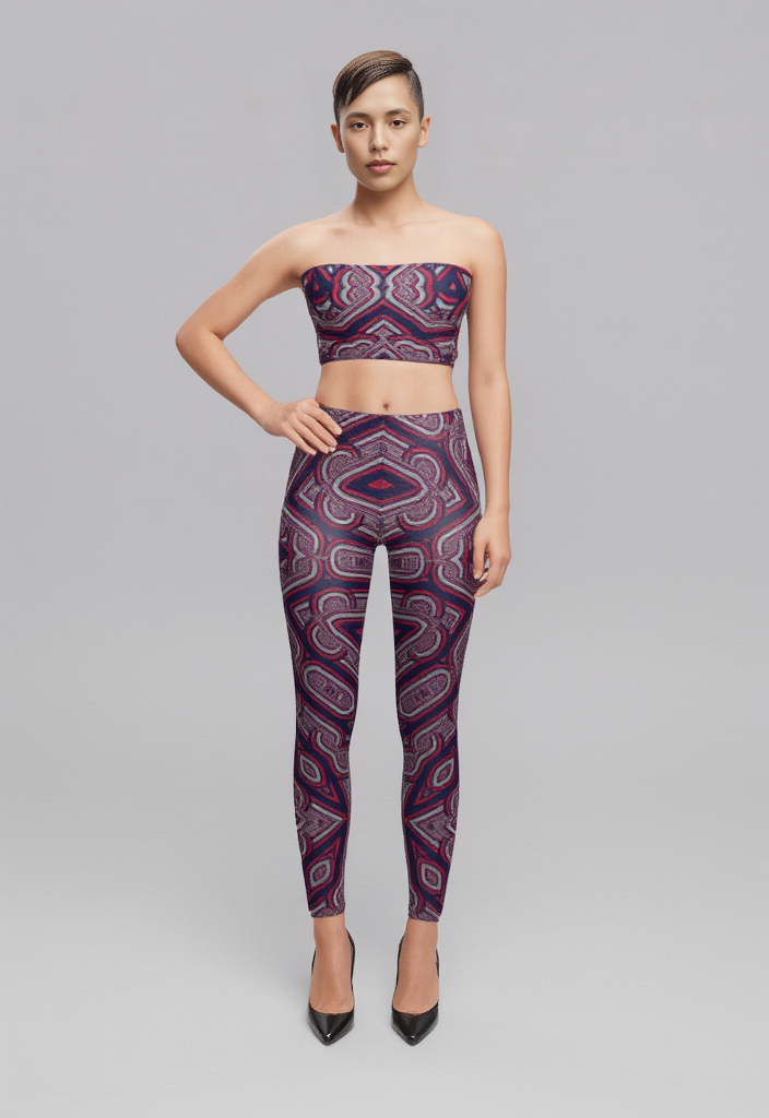Leggings in Geo Chain Blue