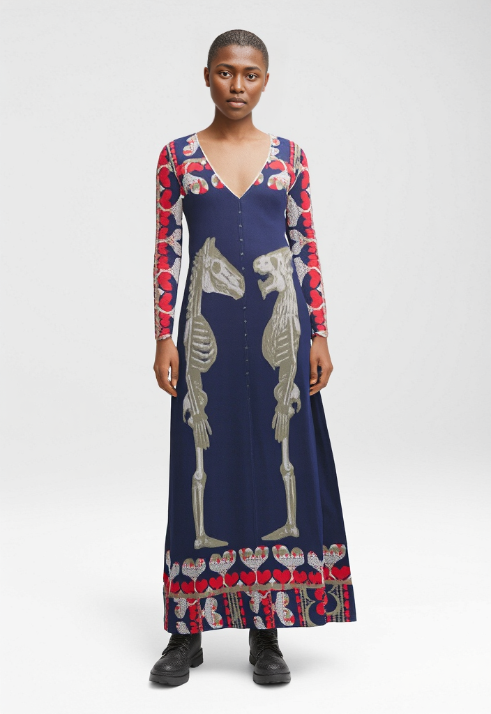 Cardigan Dress in Bona Bones Blue