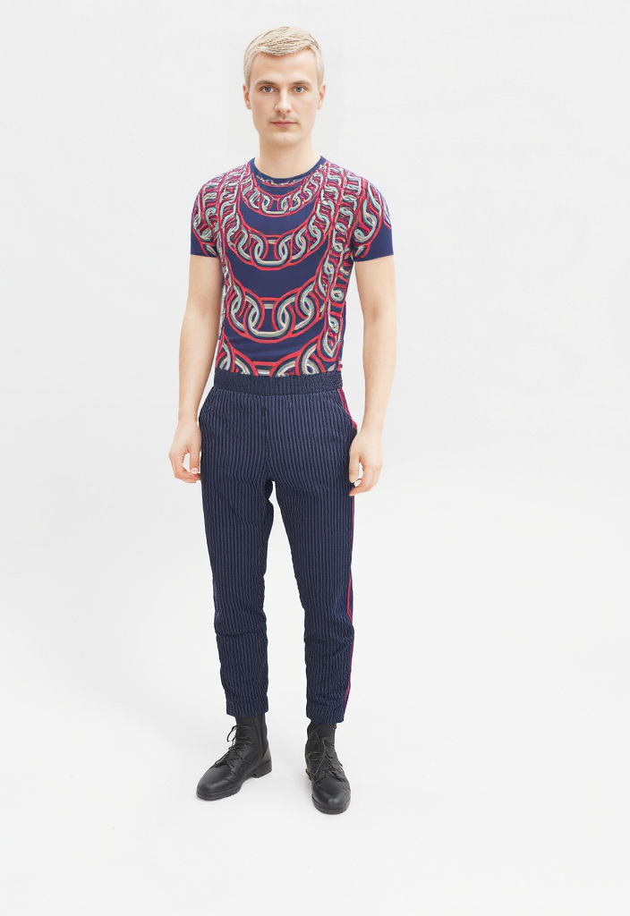 All Over Print T Shirt in  Graduating Chains Blue