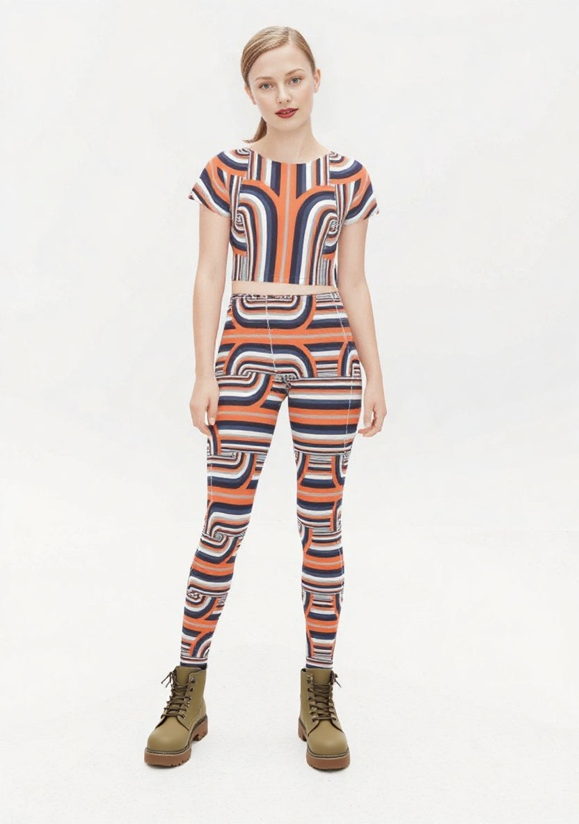 High Waisted Leggings in Chubnky Gray Coral