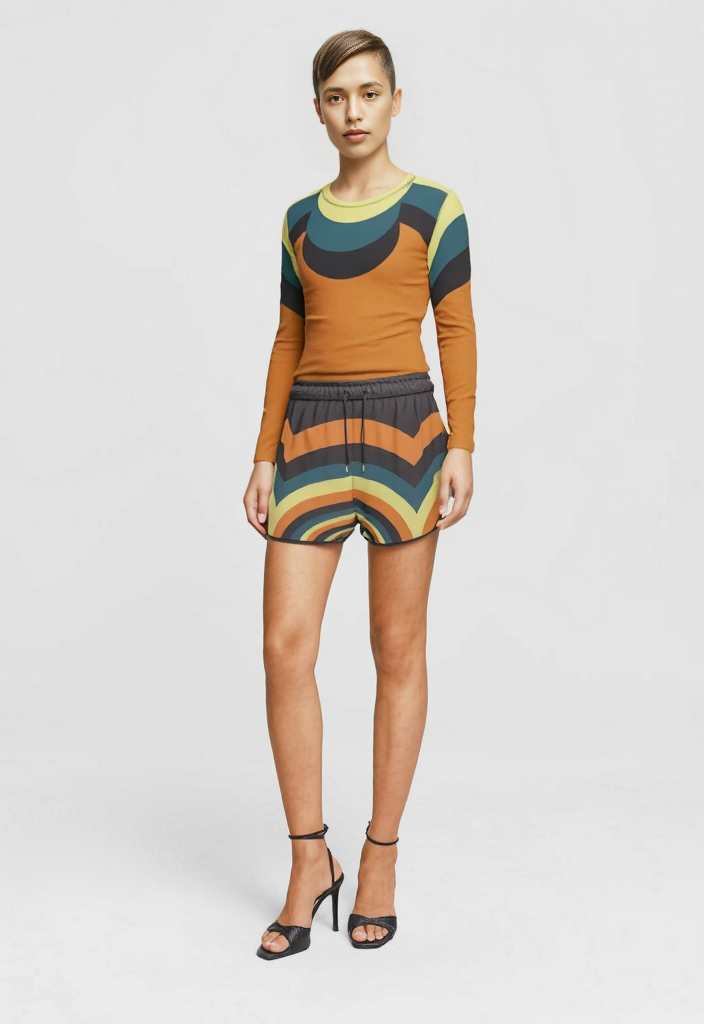 Running Shorts in Circles Orange