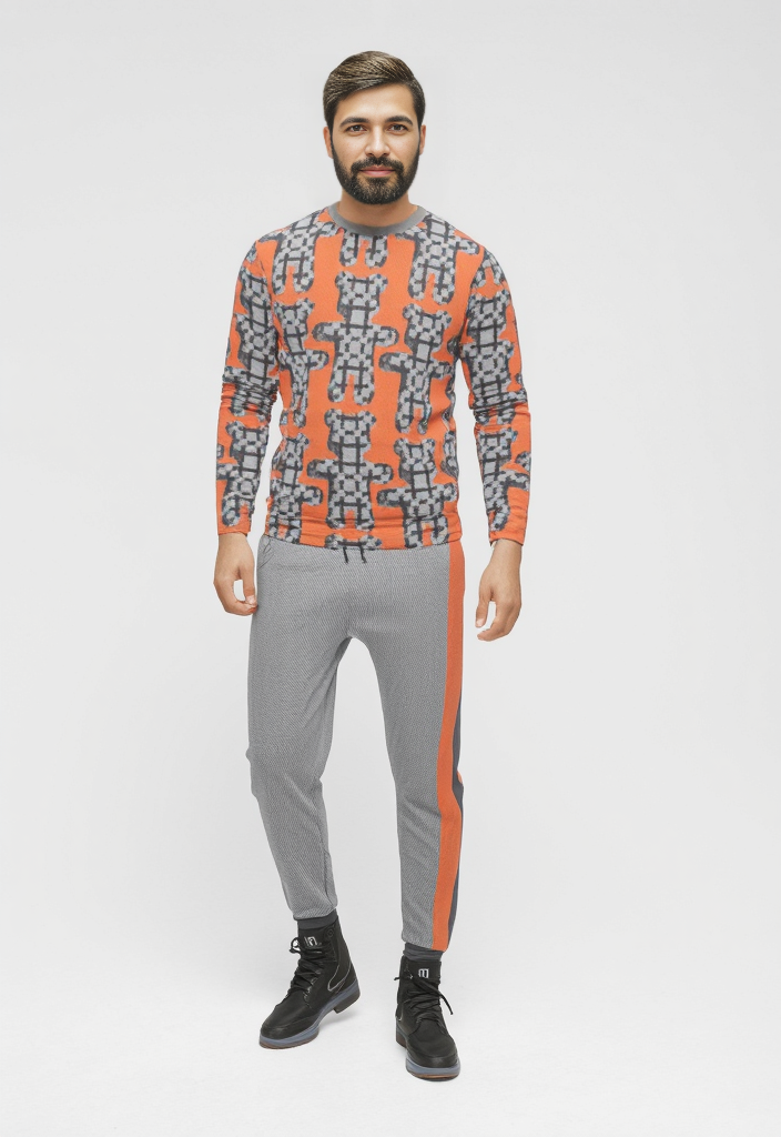 Sweatshirt iin  Bear-With-Me Gray Coral