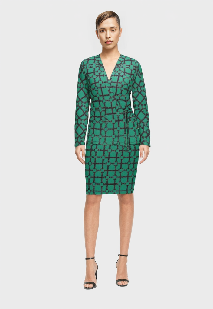 Wrap Blazer in horseman 1 teal green