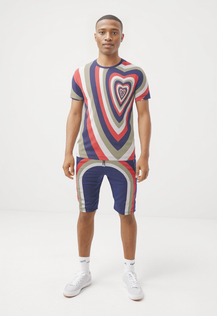All Over Print T Shirt in Heart Blue