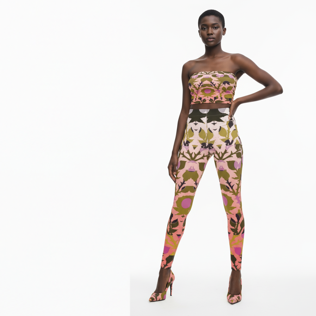 High Waisted Leggings in Mash Gold Dawn