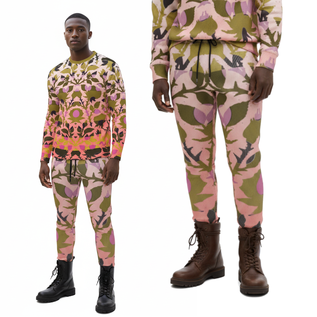 Jogging Bottoms in Spots Stripes Roses Golden Sunset