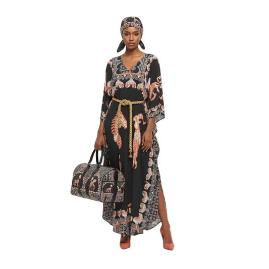Kaftan in Bona Bones Gray Coral