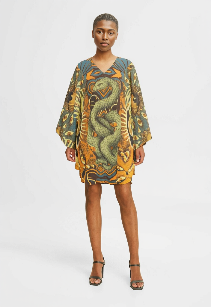Short Kaftan in Omniscient Orange