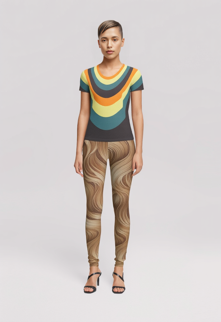 All Over Print T Shirt in Drape Orange