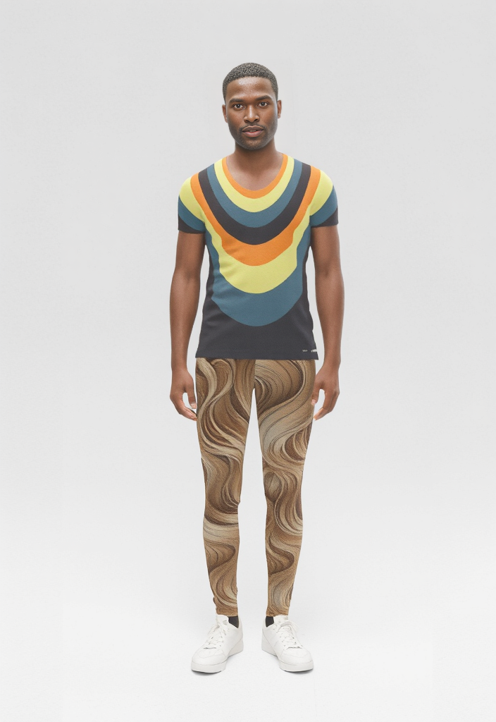 All Over Print T Shirt in Drape Orange
