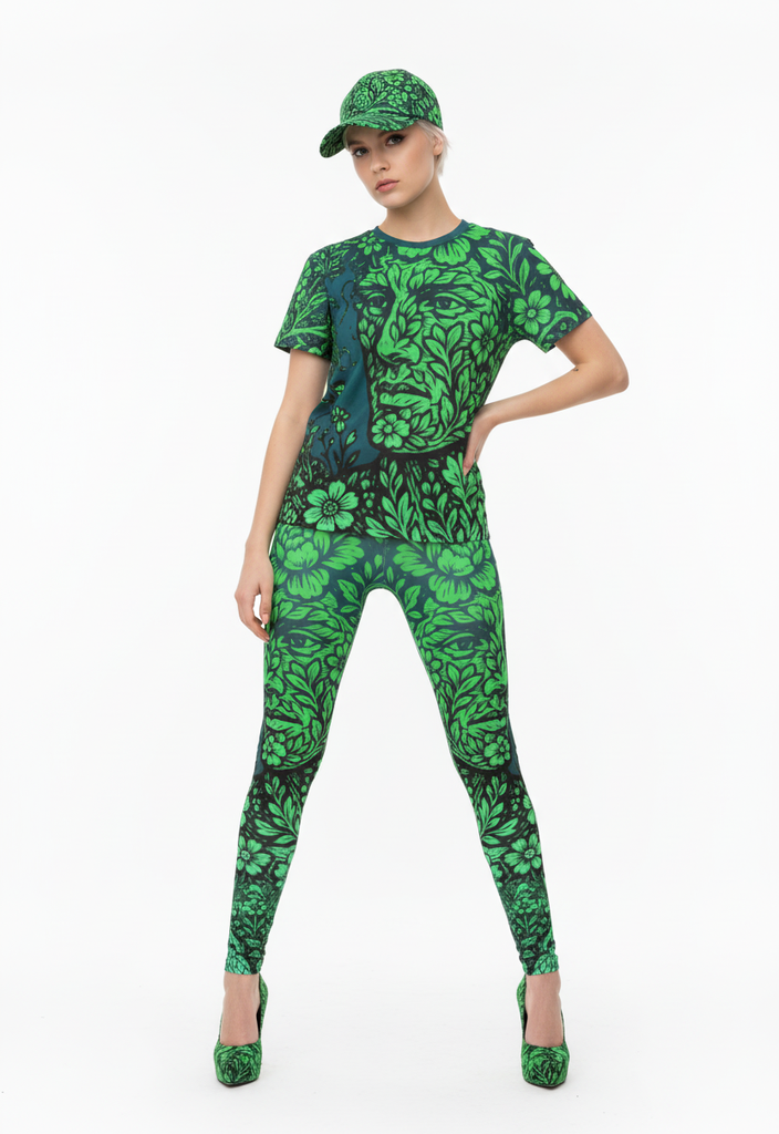 Leggings in Floral Face Night Garden