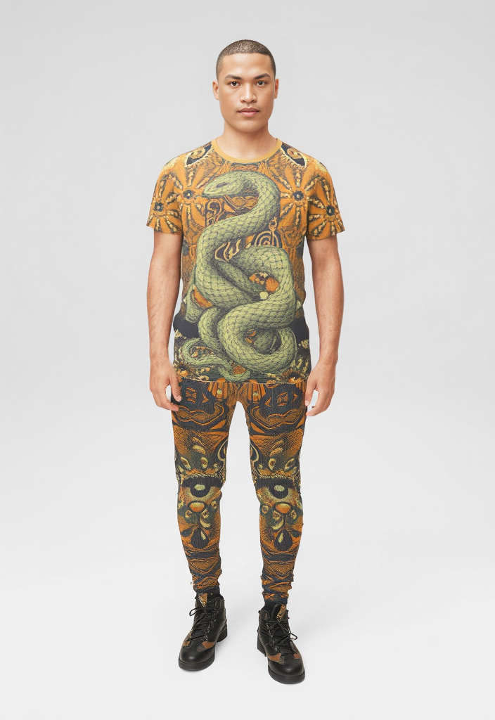 All Over Print T Shirt in Omniscient Orange