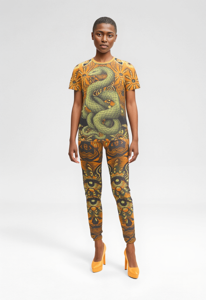 All Over Print T Shirt in Omniscient Orange