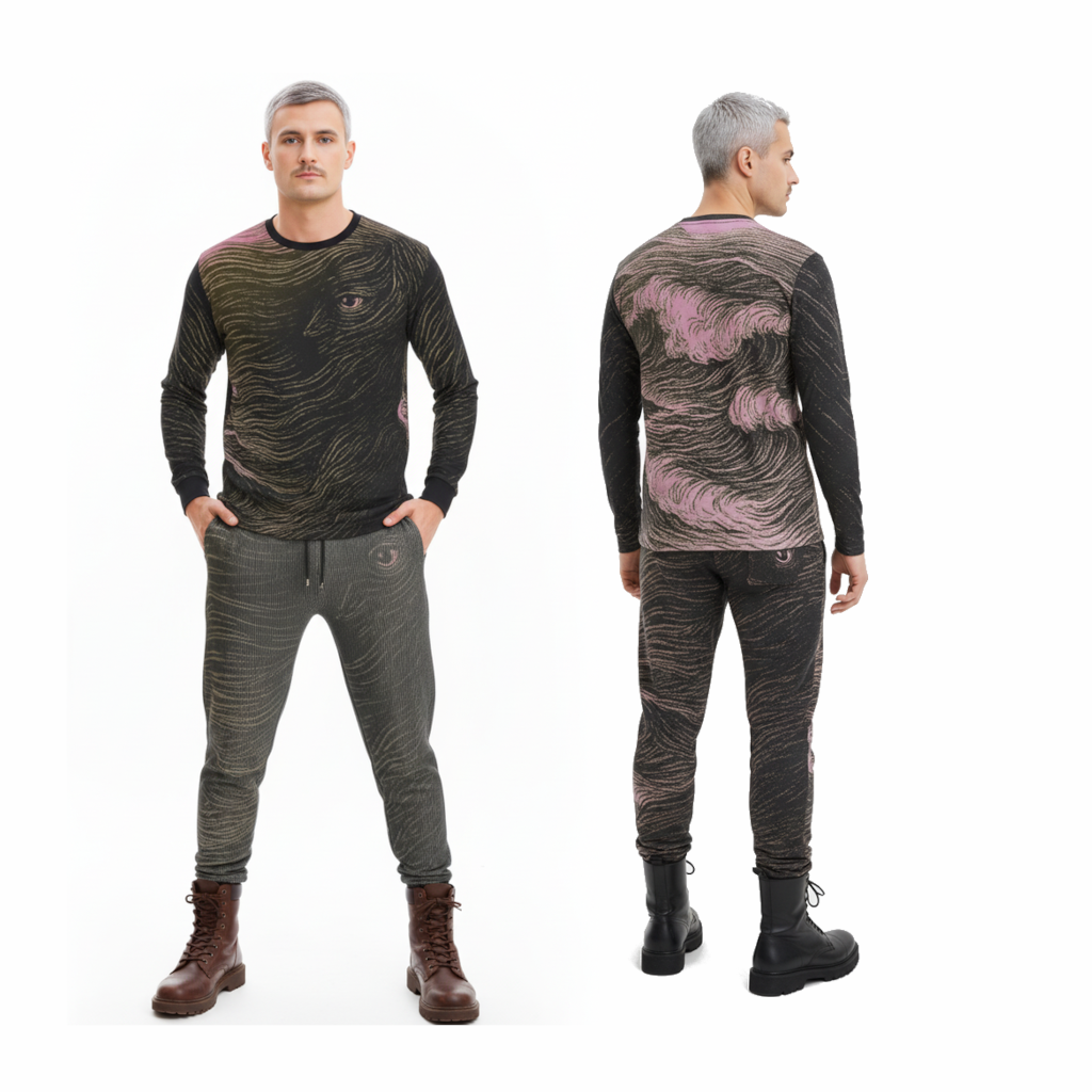 LS T-Shirt in Tempest sea Goldon Sunset