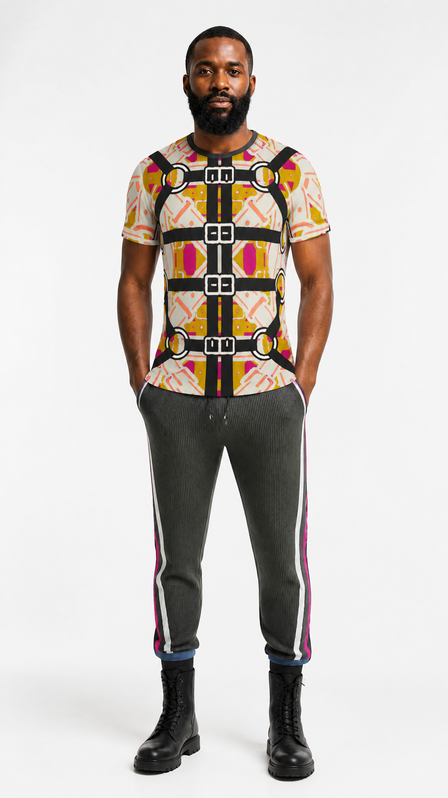 All Over Print T Shirt in Harness 2 Golden Sunset