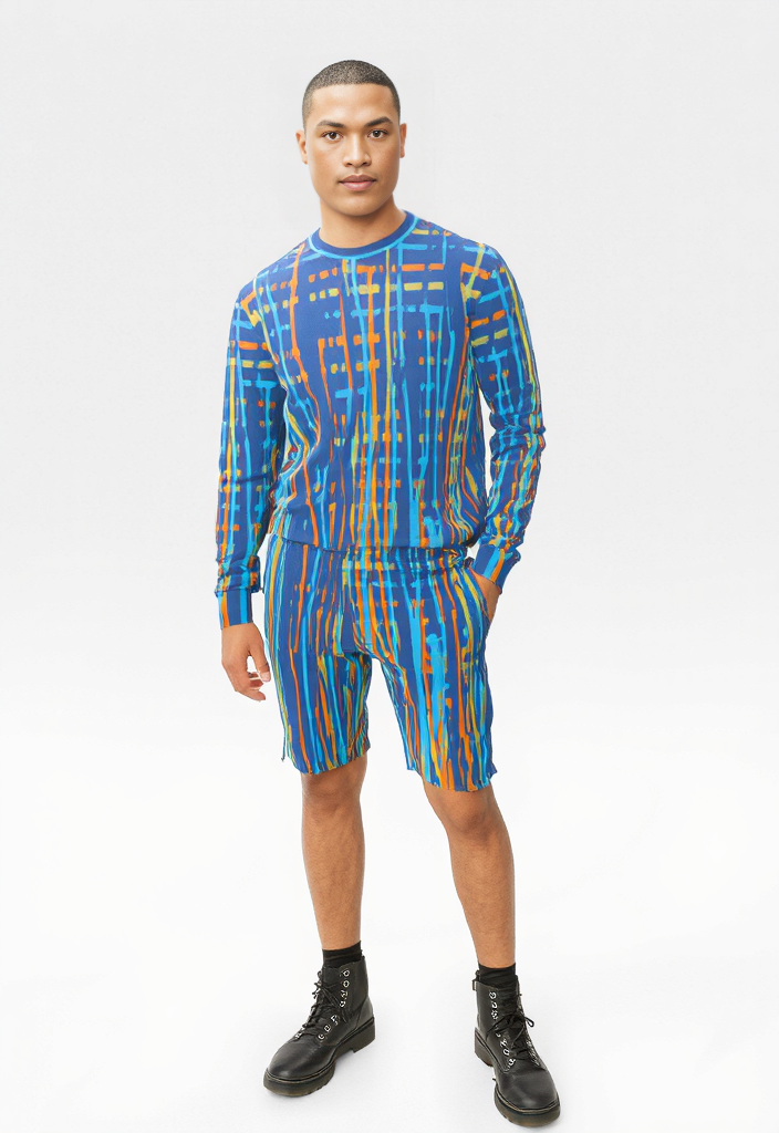 Sweatshirt in Dripping Stripes Vivid