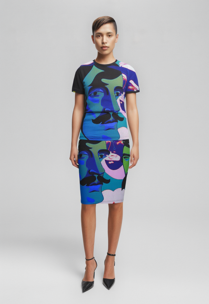 All Over Print T Shirt in Aubrey Teal