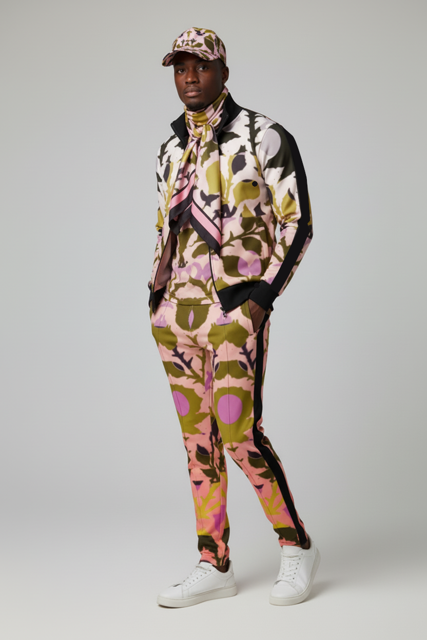 Tracksuit Trousers in Spots Stripes Roses Golden Sunset