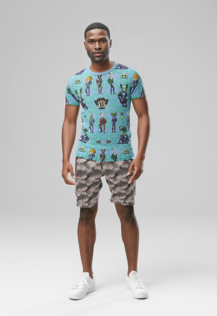 All Over Print T Shirt in Critters Vivid