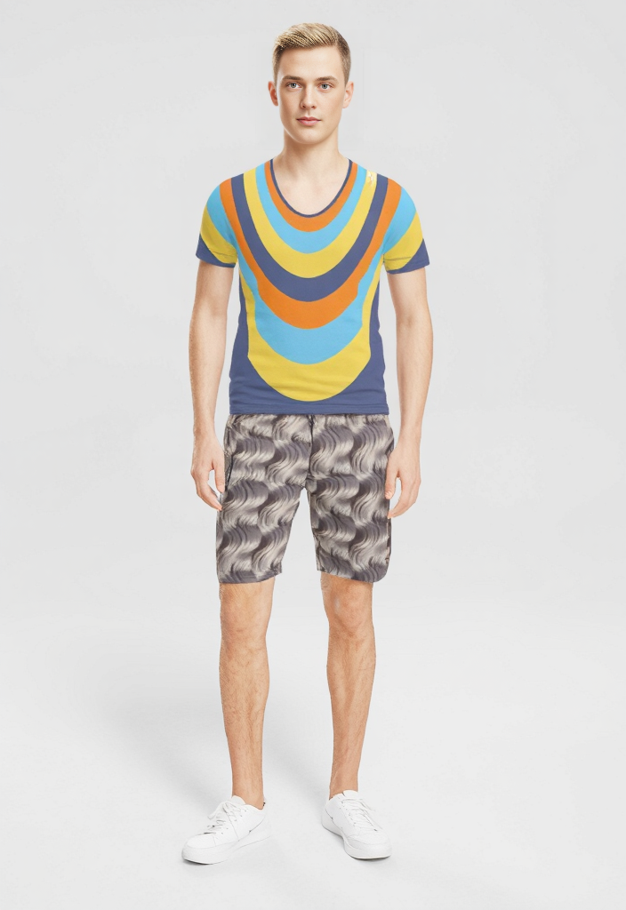 All Over Print T Shirt in Drape Vivid