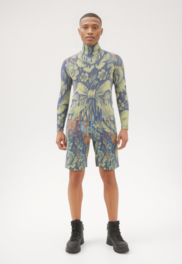 Sweat Shorts in Dripping Flowers Vivid Sky