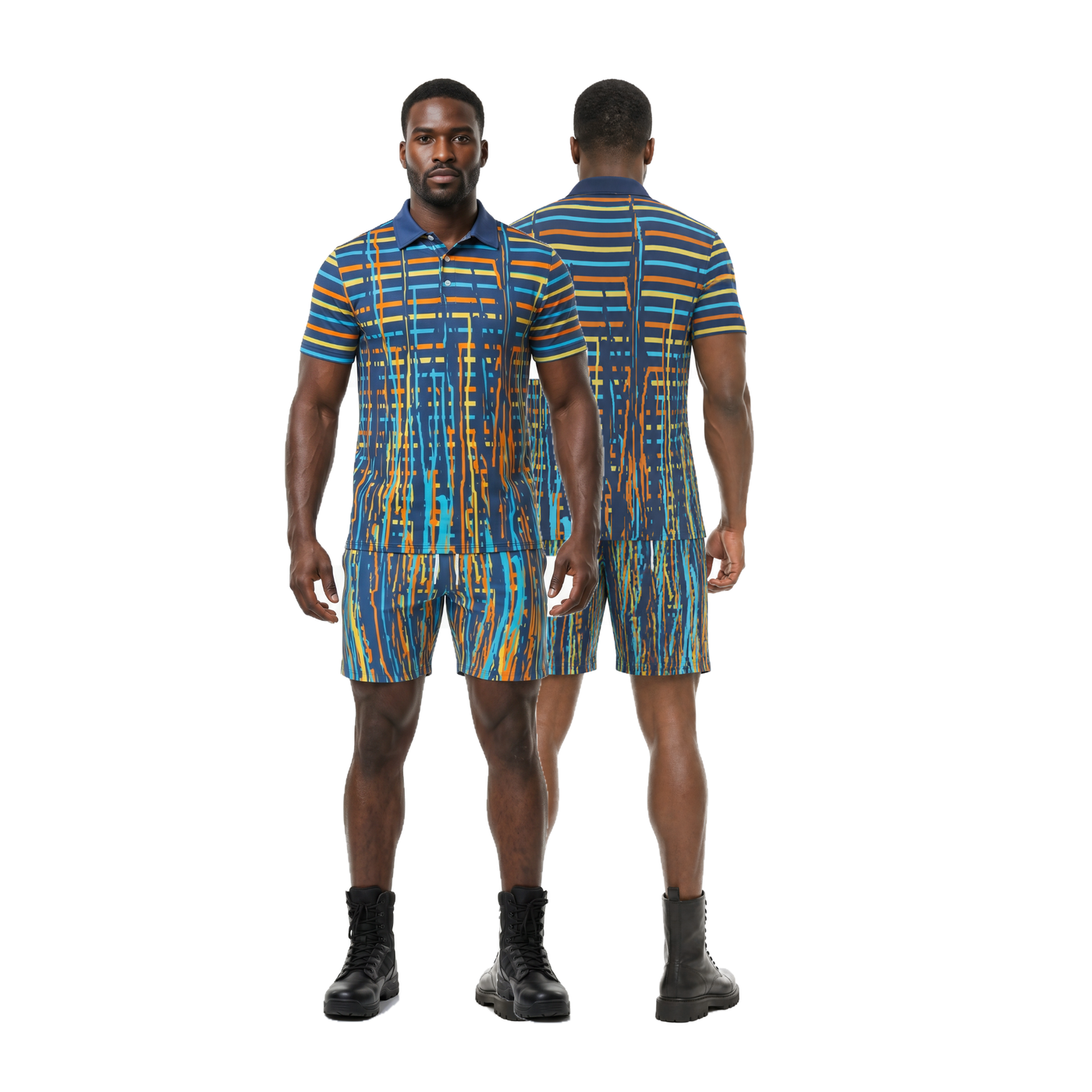 Polo Shirt in Dripping Stripes Vivid