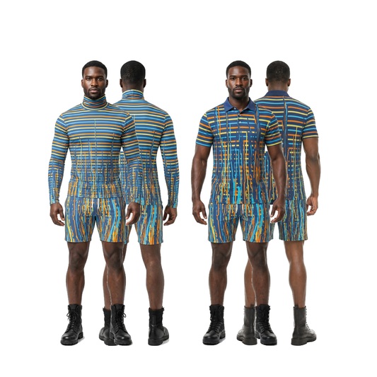 Three Piece Co-ord Set in Dripping Stripes Vivid