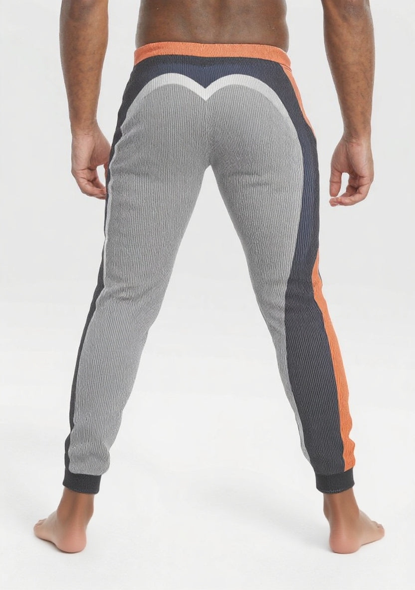 Jogging Bottoms in Wonky Arch Gray Coral