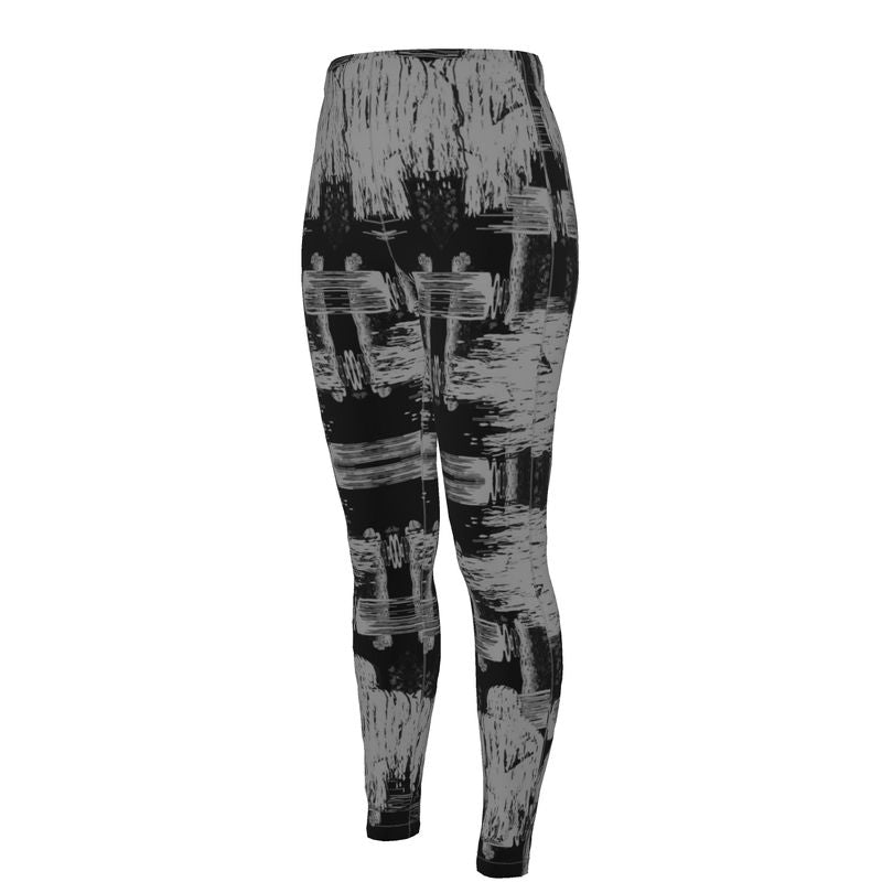 High Waisted Leggings in iikat drips grey