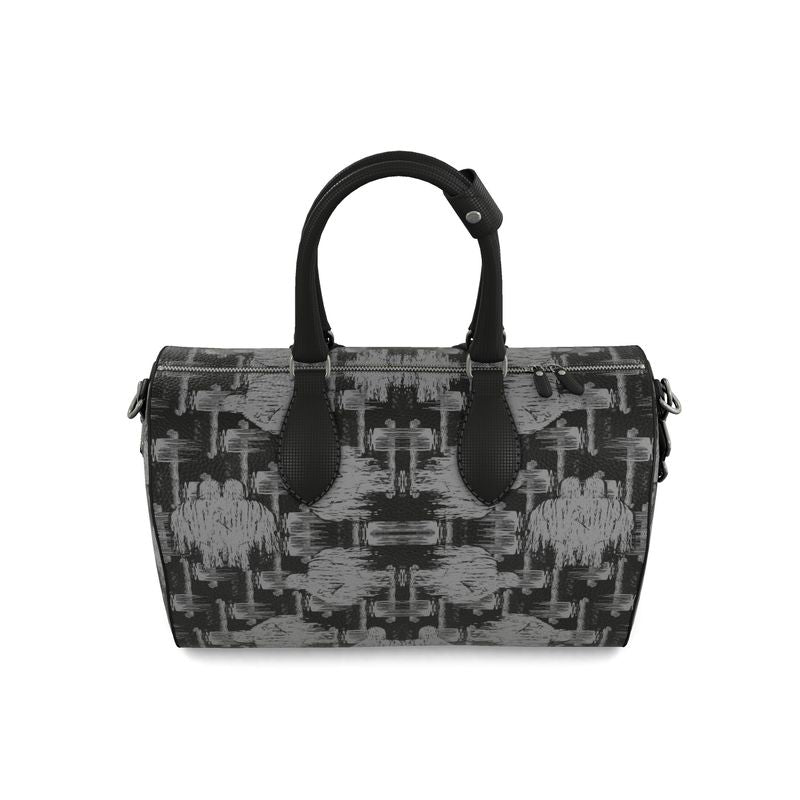 Duffle bag in ikat drips  grey