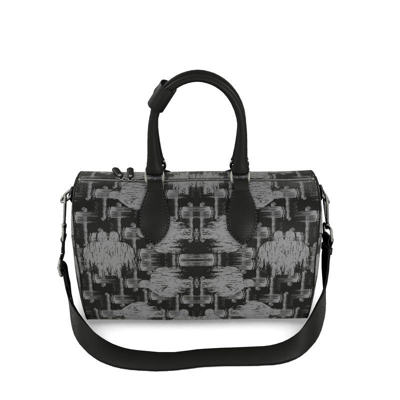 Duffle bag in ikat drips  grey