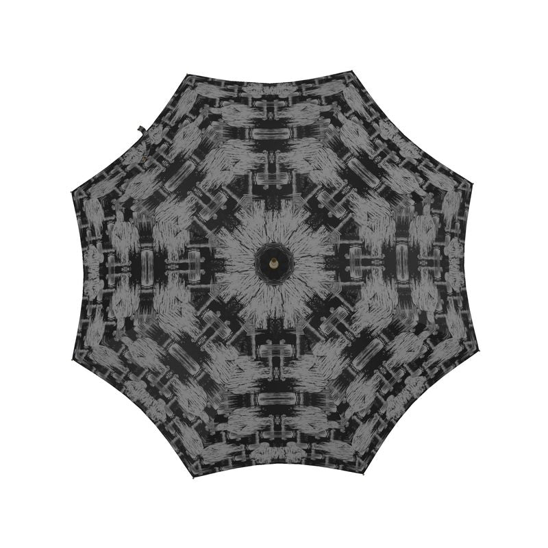 Umbrella in ikat drips grey