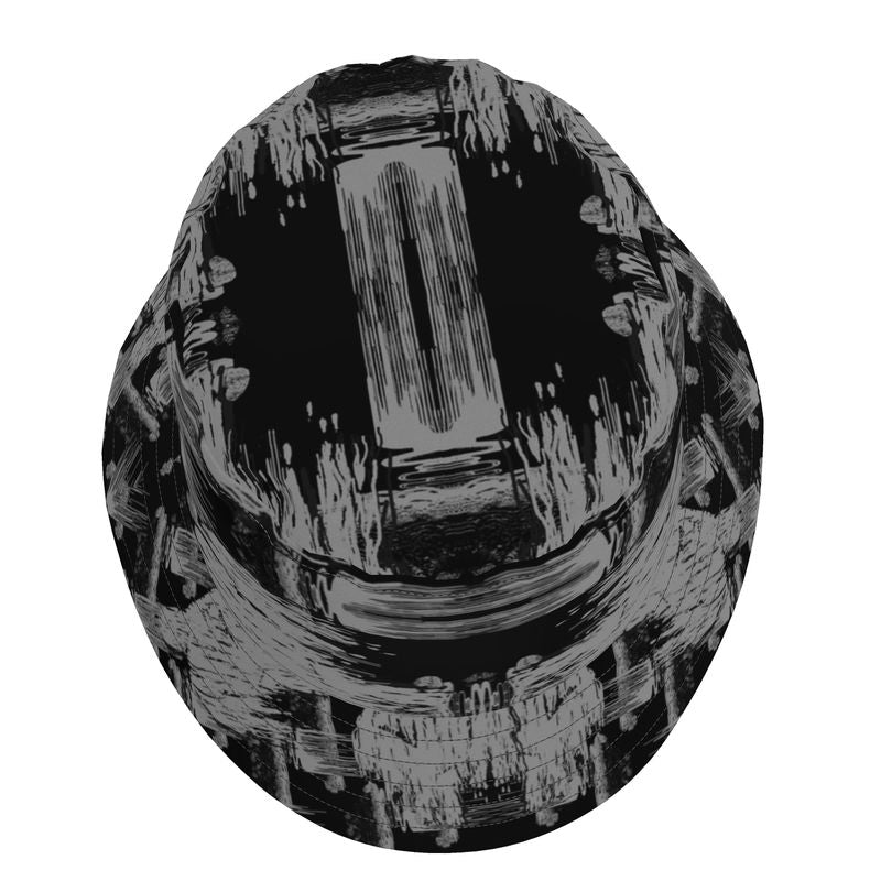 Bucket Hat in ikat drips grey