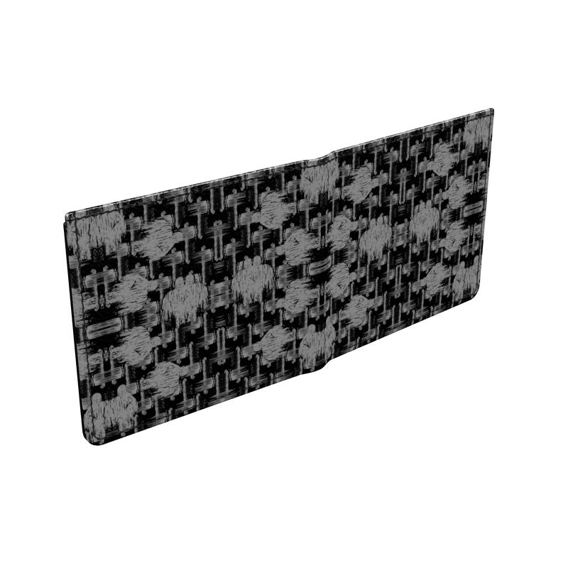 Folding Wallet in ikat drips grey