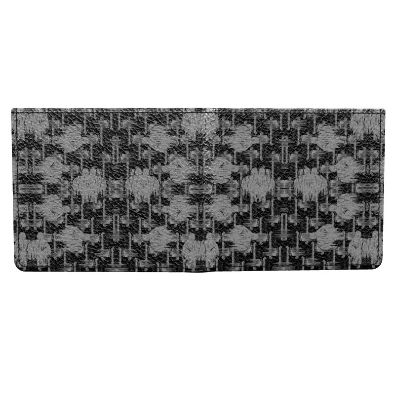 Folding Wallet in ikat drips grey