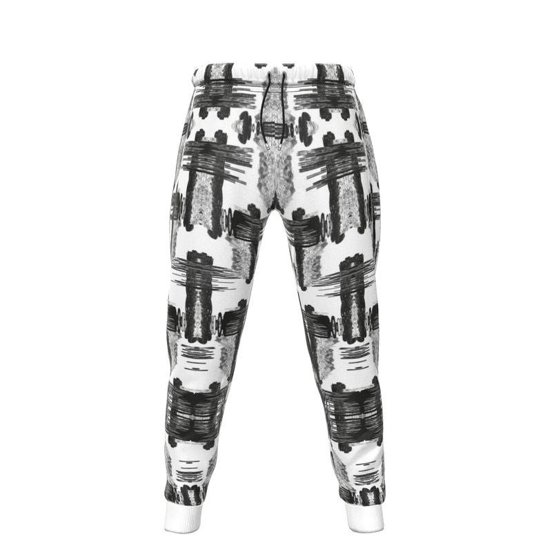 Jogging Bottoms in ikat drips monochrome