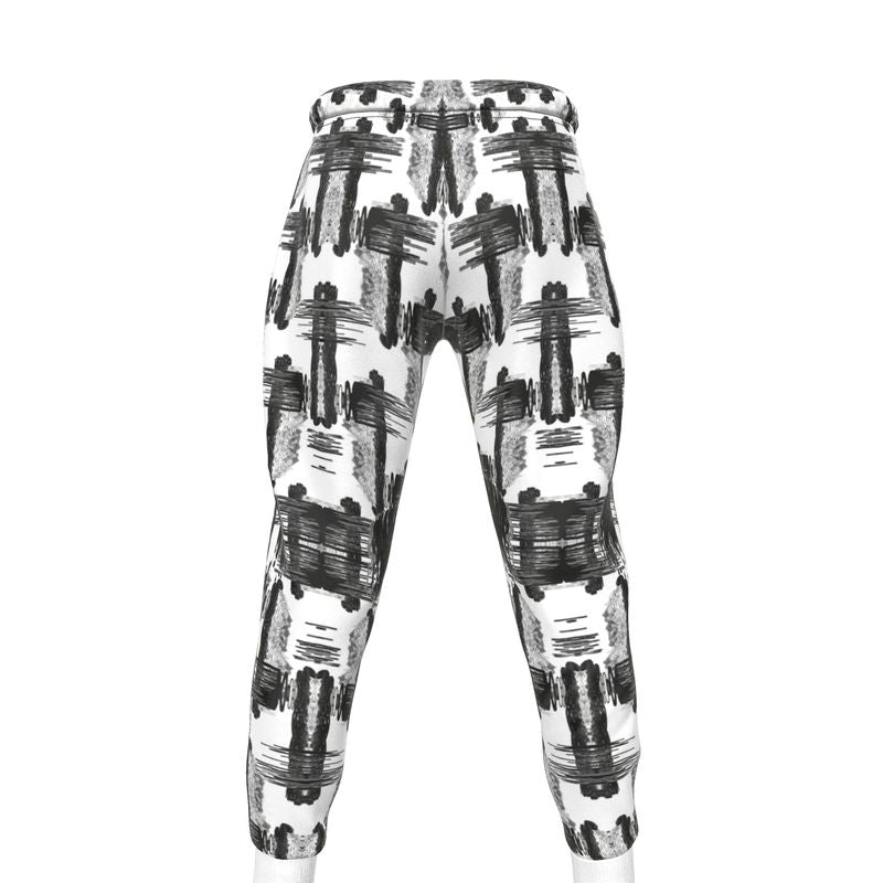 Jogging Bottoms in ikat drips monochrome