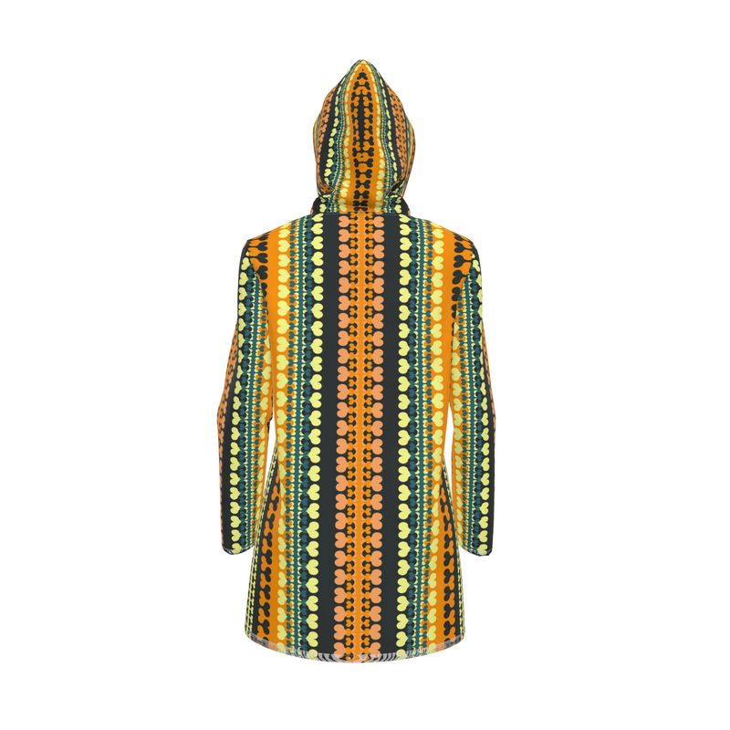 Womens Cut Hooded Rain Mac in bona  bones orange