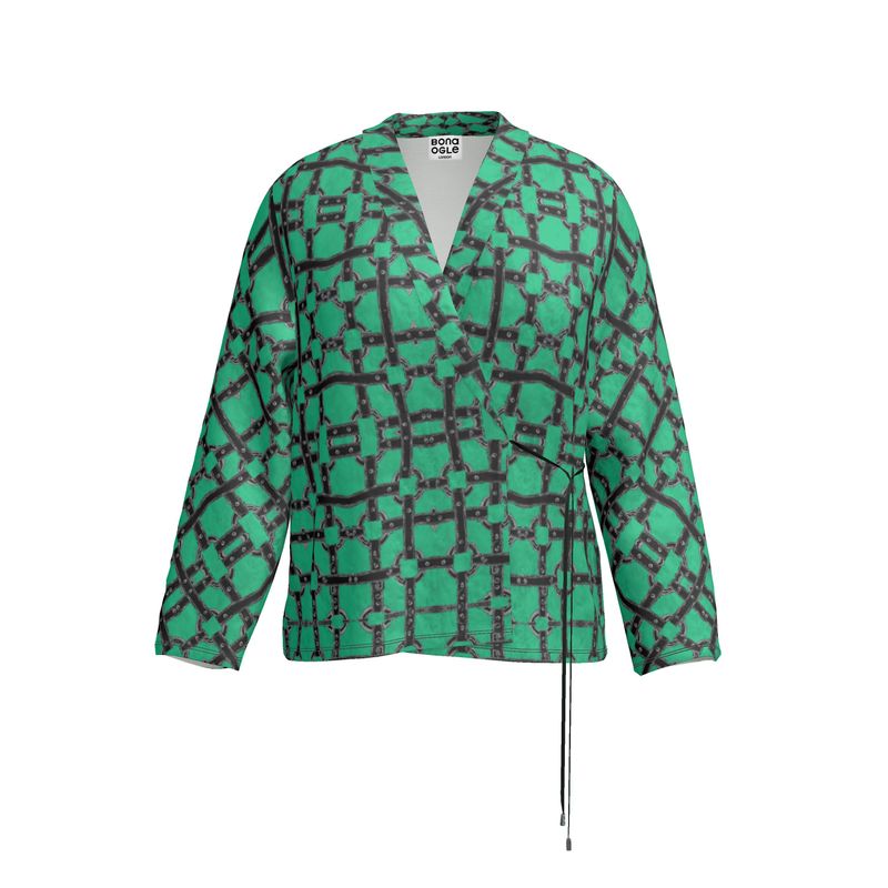 Wrap Blazer in horseman 1 teal green