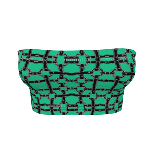 Bandeau Boob Tube in Horseman Teal Green