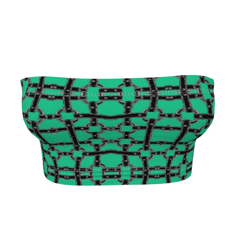 Bandeau Boob Tube in Horseman Teal Green