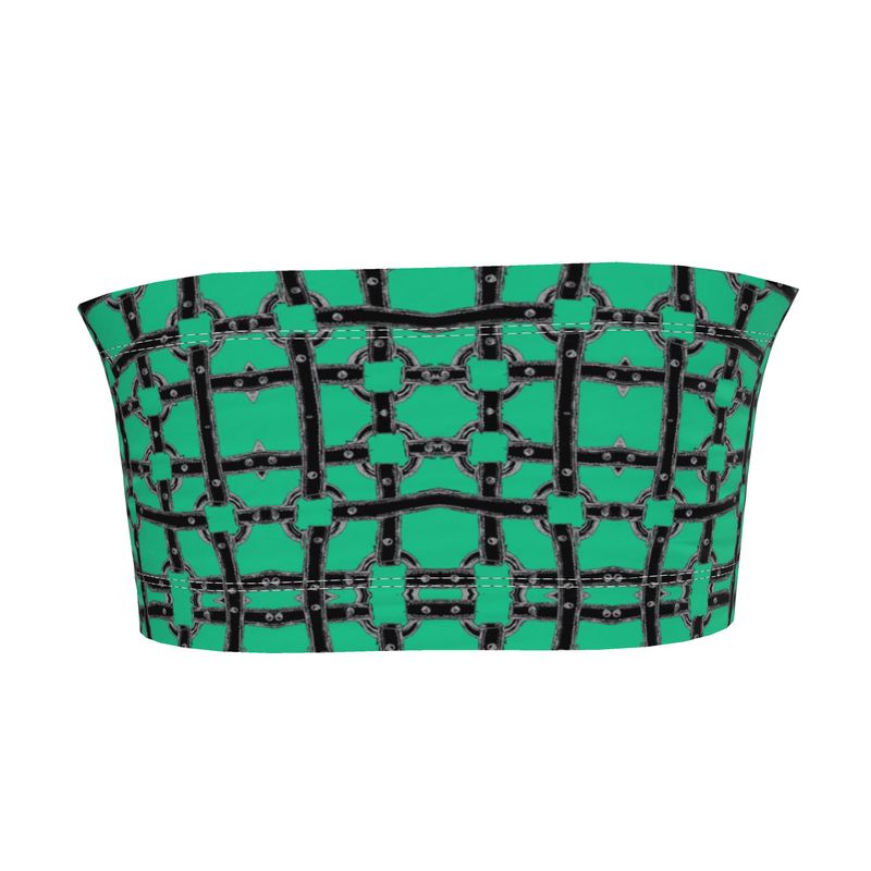 Bandeau Boob Tube in Horseman Teal Green