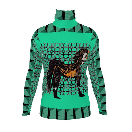 Slim Fit Roll Neck in horseman  teal green