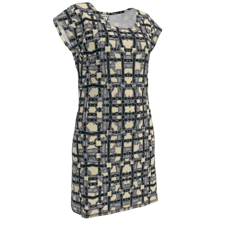 Tunic T Shirt Dress in  Harness Gray Beige