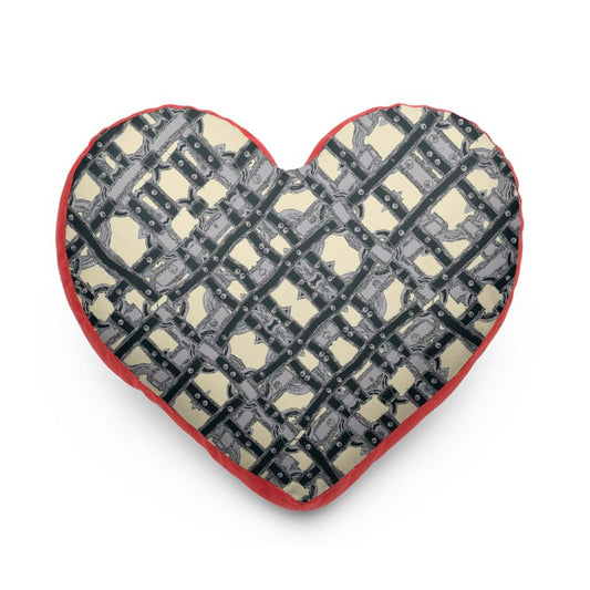 Heart Cushion in straps  colour 1