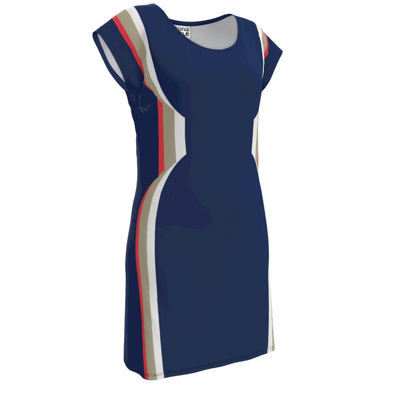 Tunic T Shirt Dress in Hourglass 3D Sports Blue
