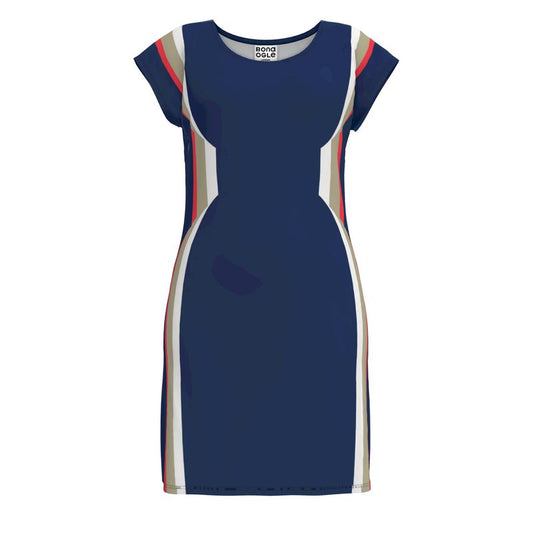 Tunic T Shirt Dress in Hourglass 3D Sports Blue