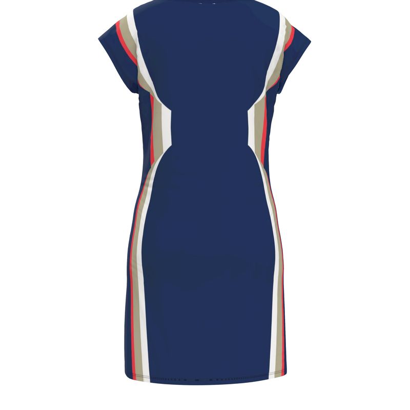 Tunic T Shirt Dress in Hourglass 3D Sports Blue