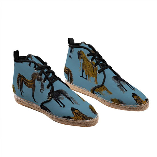 Hi Top Espadrilles in Hairy Horse Air Force Blu