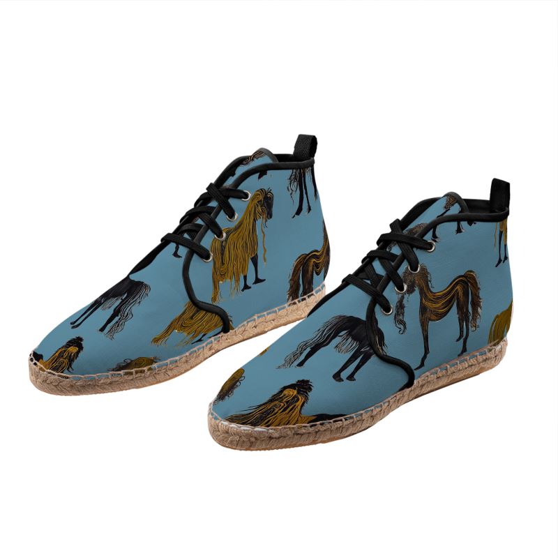 Hi Top Espadrilles in Hairy Horse Air Force Blu